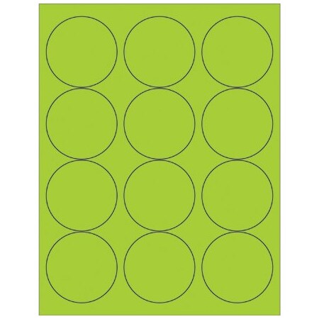 Bsc Preferred 2-1/2'' Fluorescent Green Circle Laser Labels, 1200PK BUY00019320